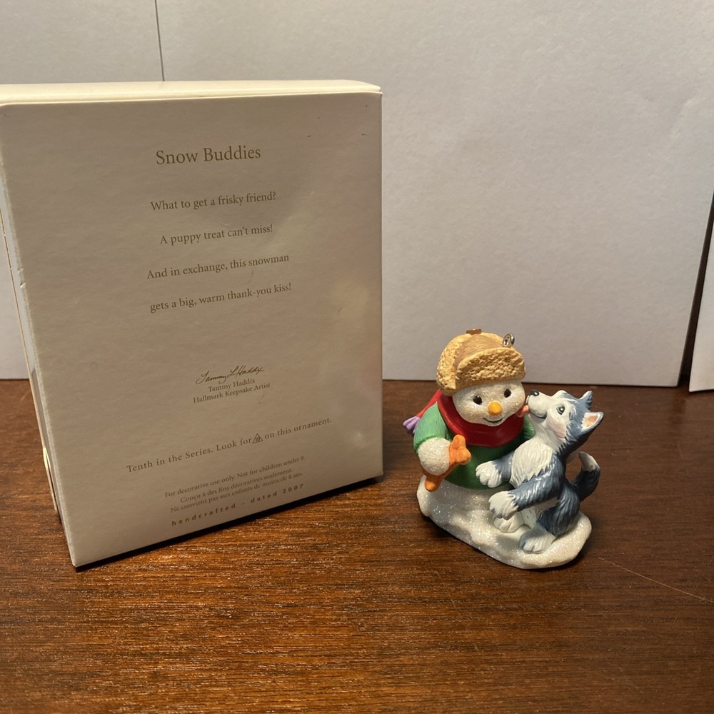 Hallmark‎ Keepsake 2007 Snow Buddies # 10 In Series Snowman And Huskey - Picture 2 of 3
